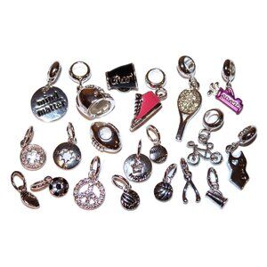 DaVinci Charm Bead Lot of 20 (for bracelets) Sports Cheerleader Football Soccer